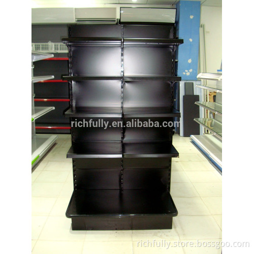 CE certificate low price large supermarket shelving in black or wood color